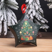 Boîte cadeau mignonne en forme d'étoile de Noël avec ruban à suspendre, en papier de qualité alimentaire supérieure