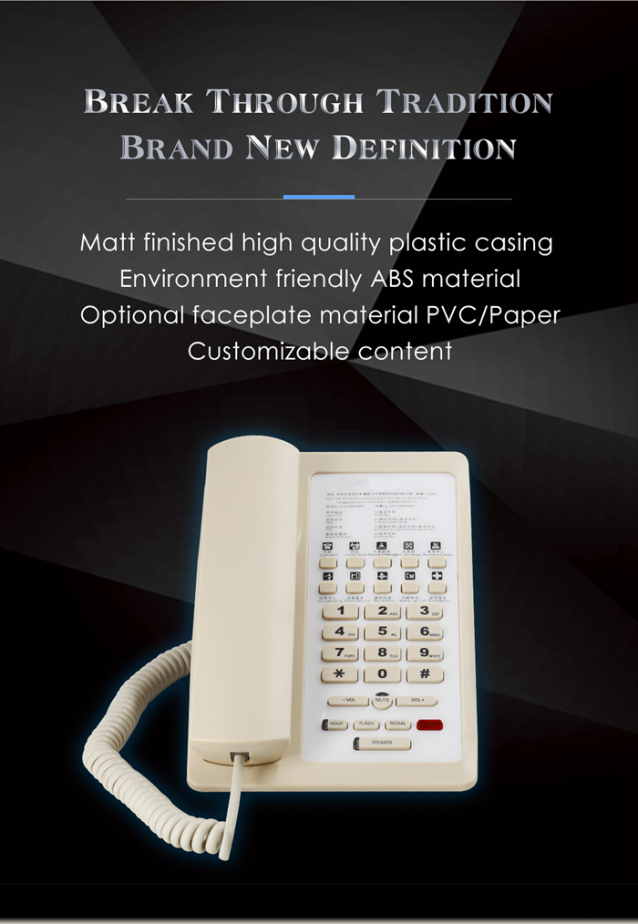 Factory Wholesale Customizable Faceplate  OEM ODM Terminator Classic Telephone 1-Line Analog Desktop Hotel Telephone