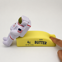 Jouet Squishy Personnalisé en Mousse PU à Remontée Lente, Mignon Astronaute en Forme de Beurre, Jouet Anti-Stress Doux, Jouet de Décompression Fidget