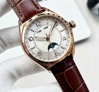 Montre mécanique pour homme OEM Fashion Business, bracelet bicolore or rose, cadran blanc, étanche.