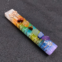 NOUVEAU Bâton de sélénite naturel à 7 chakras Pierre de guérison pour décoration Cadeau