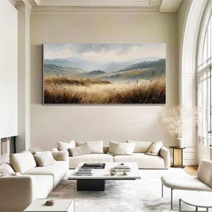 Peinture à l'huile de paysage encadrée, peinte à la main, art mural pour la décoration des couloirs et entrées d'hôtels de charme - Product Image 5