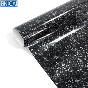 Pellicola Adesiva per Auto in Fibra di Carbonio Forgiata, Motivo Marmo Nero Oro con Effetto Pietra Frantumata, 1.52*18M - Product Image 1