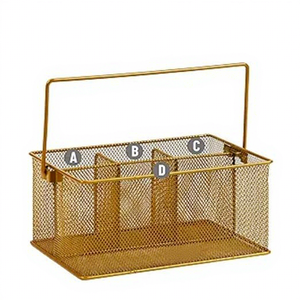 Moderno Organizador de Cubiertos de Metal Dorado, Rectangular, para Cocina, Duradero, de Una Sola Capa - Product Image 4