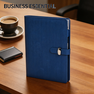 Blue PU Leather Hardcover Organizer Planner with <b>Magnetic</b> Buckle Closure - Product Image 3