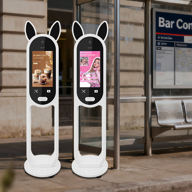 21.5 Inch Cute Rabbit Smart Outdoor AI Advertising Display Screen Digital Signage Kiosk Outdoor Touch Screen Wayfinder Kiosk
