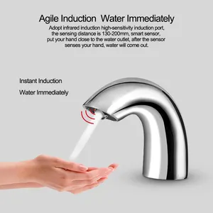 High Quality Lavatory Wash Hand Electronic Infrared Motion Touchless Water Tap Automatic Sensor Faucet