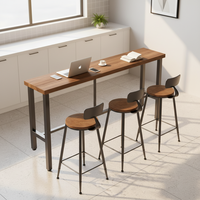 Table carrée en bois rembourrée de cuir écologique moderne, avec structure en métal et mousse haute densité, ensemble de table de restaurant ou de bar pour quatre personnes