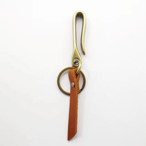 Genuine Leather Heavy Duty Embossed Vintage Fish Hook Keychain Handmade Key <strong>Holder</strong> Key Rings - Product Image 2