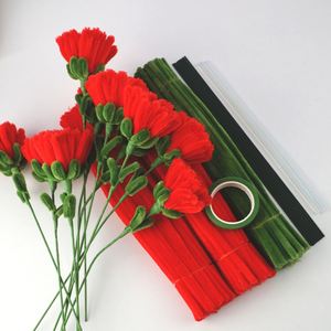 Set de Regalo DIY de Ramo de Claveles Eternos para el Día de los Inocentes - Manualidad Sentida con Alambre de Hierro, 150 Tallos Densos de 8mm, Completo - Product Image 2