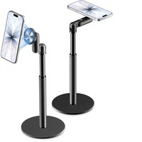 Support de téléphone/tablette magnétique et rotatif à 360° pour bureau/salon |   Support en aluminium 2-en-1 avec une grande stabilité pour