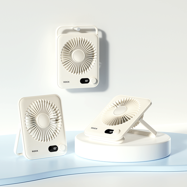 ROCK 2026 New Fashion F12 Desktop Fan with Digital Display