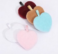 Lingettes démaquillantes lavables personnalisées en microfibre réutilisables pour le soin de la peau, tampons démaquillants en forme de cœur avec logo de marque