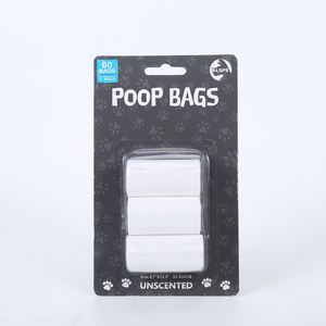Bolsas para excremento de perro ecológicas de lujo con logotipo personalizado, 60 bolsas por 3 rollos, bolsas de basura de plástico resistentes - Product Image 1
