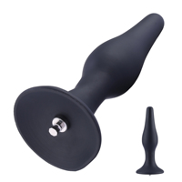 Kit de perles anales Hismith noires, 2 pièces, pointe conique progressive, silicone liquide, compatible avec la machine sexuelle KlicLok, entraînement anal