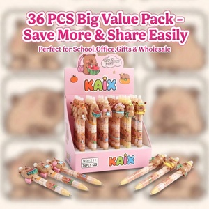 Stylos gel effaçables mignons KAIX, ensemble rétractable d'animaux de dessin animé Kawaii, 0,5 mm, pour la prise de notes, le journaling, les enfants - Product Image 2