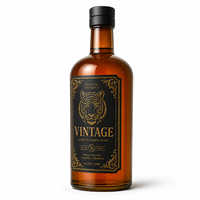 Etiqueta Personalizada Vintage para Licores con Estampado Dorado para Vino, Whisky, Tequila y Promoción de Marcas de Lujo - Autoadhesiva con Forma Personalizada
