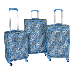 hot sale 600 printing fabric upright cloth suitcase nylon luggage