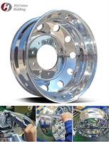 Velg Truk Aluminium Tempa 22,5 Inci Gaya Alcoa, Velg Alloy Ringan untuk Truk Komersial Tugas Berat