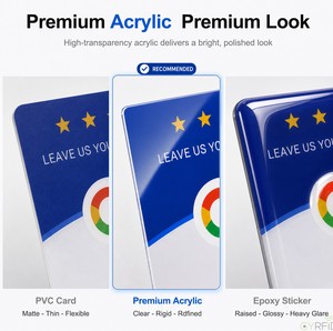 Thẻ NFC Google Review Tiếng Tây Ban Nha, Ý, Pháp, Giá để bàn acrylic 12cm, tương thích NFC213, 13.56MHz, Chạm để đánh giá - Product Image 4