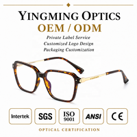Monture de lunettes carrées anti-lumière bleue pour femme, style adulte tendance, en acétate et TR90, montures optiques en gros