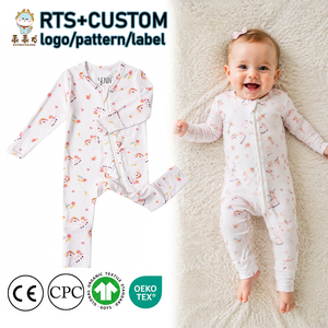 Tutina Ecologica in Bambù con Zip per Neonati, Pigiama con Stampa Carina per Negozi di Abbigliamento per Bambini - Product Image 1