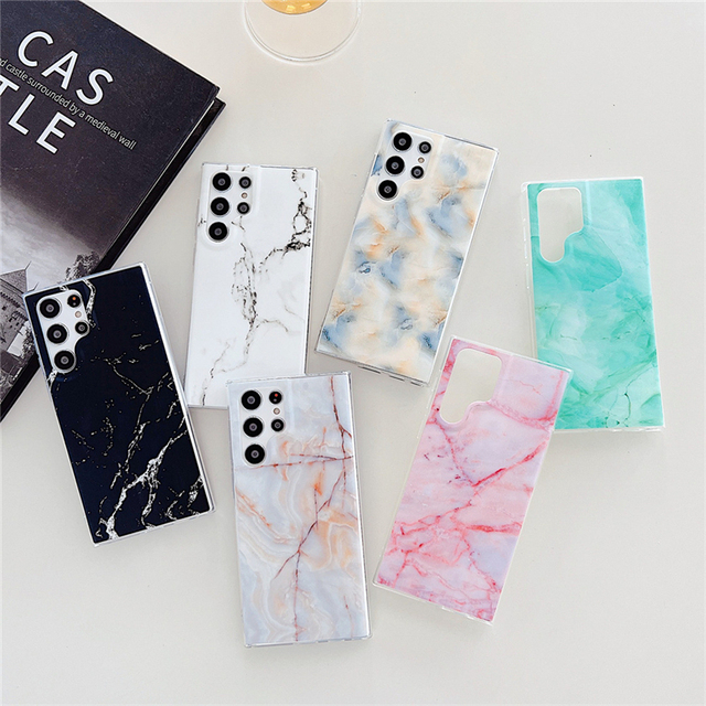 Laser Line Marble Rainbow Phone Case for Samsung Galaxy S22 Ultra S21 Plus 20Ultra S21FE S20FE A9 A7 A50 A20 A10 Soft Cover