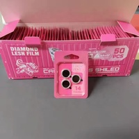 Protection d'Appareil Photo Arrière Colorée à Paillettes Diamantées pour iPhone 16 15 Pro Max 14, Cache Anneau Métallique pour Objectif d'Appareil Photo et Protections d'Écran