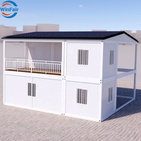 Maison conteneur duplex modulaire solaire préfabriquée de luxe sur mesure WinFair, à faible coût, en panneaux sandwich d'acier, 2 étages, pour la montagne, du Bangladesh
