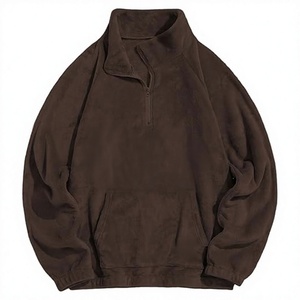 OEM Custom Wholesale Drop Shoulder Oversized 1/4 Quarter <b>Jumper</b> Sherpa Fleece Half Zip Sweatshirt Men Cozy Stylish - Product Image 1