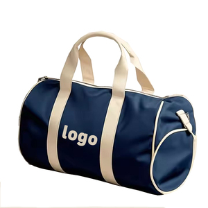 Logo personnalisé <span class=keywords><strong>Sac</strong></span> de voyage en toile pour hommes et femmes <span class=keywords><strong>Sac</strong></span> à main léger et durable en coton Weekender pour la nuit Bleu - Product Image 2