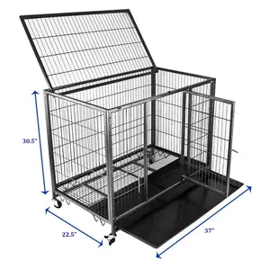 Wholesale Manufacturer 37" Pet Heavy Duty Metal Open Top Cage W/ Floor Grid
