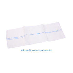 Сдавливаемый одноразовый медицинский хирургический абсорбирующий синяя линия рентгеновский обнаруживаемый марлевый тампон - Product Image 2