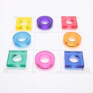 Acrílico permanente tablero de mesa juego 20x20x1cm de neón de color rosa y amarillo neón Lucite del dedo del pie de Tic Tac con clara tablero de acrílico - Product Image 6