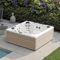 Virpol Spa 6 personas Eco-Friendly Acrílico Rectángulo Spa Tina 121 Jets Balboa Control Diseño moderno para uso familiar de hotel al aire libre