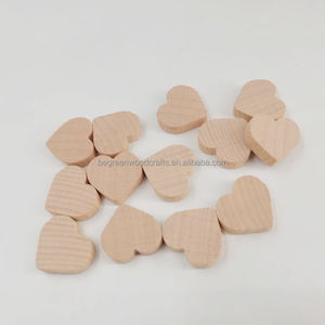 Cutout kayu bentuk hati kosong Mini Vintage polos hati ornamen kayu untuk kerajinan buku tempel - Product Image 6