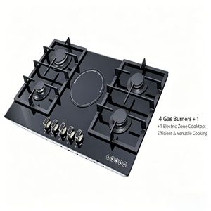 Estufa de Gas Licuado Integrada Multifunción de 5 Quemadores con Vidrio Templado, para Uso Doméstico, Ahorro de Energía - Product Image 3