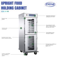 Chefwin IPX4 Armoire de maintien au chaud commerciale en acier inoxydable à 15 niveaux avec contrôle électronique de la température pour salles de banquet et hôpitaux