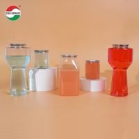 Pot en plastique PET de qualité alimentaire personnalisé avec couvercle en aluminium pour gâteau, bouteille de soda, jus, bouteille transparente pour desserts, mousse, crêpe, gâteau