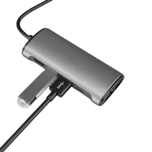Adattatore multiporta USB C HDMI PD 3.0 de 100w Ethernet lector conector de audio USB 3.0 USB 2.0 9 en 1 con HDMI 4K
