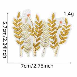 แผ่นปักลายรีดติดเสื้อผ้าลายดอกไม้ ดอกเดซี่ กระต่าย เห็ด ลายทอง สำหรับตกแต่งเสื้อผ้าและกระเป๋า - Product Image 5