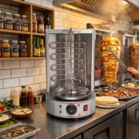 Machine à shawarma électrique automatique en acier inoxydable pour le Moyen-Orient, machine à kebab rotative, certifiée CE, plug-and-play