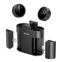 S60 2,4G für 5.0 Kabelloses Lavalier-Mikrofon LED-Anzeige 20Hz-20KHz Frequenzgang Doppelerfänger für Live-Aufnahmen