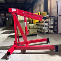 Grue mobile hydraulique pliable de 500 kg avec télécommande, double rail, construction métallique pour petit atelier