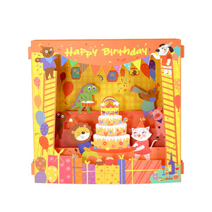 OEM vente en gros impression personnalisée dessin animé enfants bénédiction <span class=keywords><strong>de</strong></span> Noël cartes <span class=keywords><strong>de</strong></span> vœux et <span class=keywords><strong>enveloppes</strong></span> pop-up 3D - Product Image 2