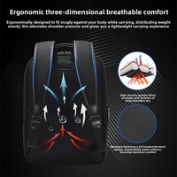 Sac à dos d'affaires pour homme, nouveau style 2024, en nylon Oxford, fermeture éclair, grande capacité, sac pour ordinateur, sangle à coussin d'air, respirant, compatible avec les ordinateurs portables de 16 pouces