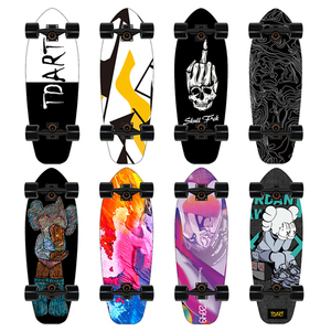 ZHOYA Tabla de Surf de 30 Pulgadas de Madera de Arce, Big Fish, Monopatín de Una Sola Rueda, Tabla de Caminar, Tabla de Surf Terrestre, Tabla de Cuatro Ruedas para Calle - Product Image 1