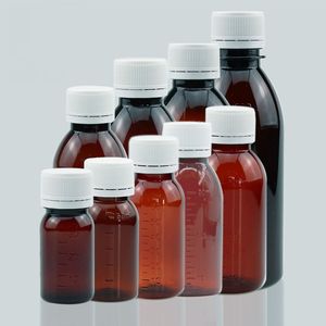 Nuevas Botellas Ovaladas de Plástico PET Vacías de Color Ámbar Personalizado para Medicamentos Líquidos Orales, Impresión Serigráfica para Champú y Loción - Product Image 6