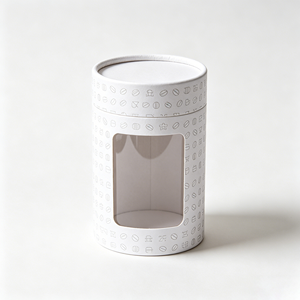Tube rond en kraft avec fenêtre transparente, boîte cylindrique personnalisée pour le stockage des grains de café, emballage commercial pour la vente au détail - Product Image 3