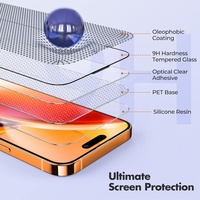 Protecteur d'écran HD en verre trempé 2.5D antichoc 9H pour iPhone X XS XR 11 12 13 14 15 16 17 18 Pro Max avec applicateur de film
